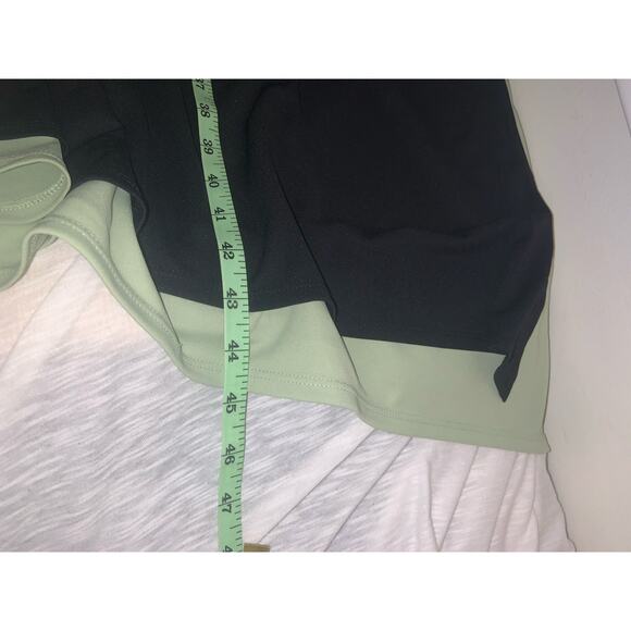 Express vintage midi Black & Green dress with asymetrical hemline Size 11/12 - Picture 6 of 6